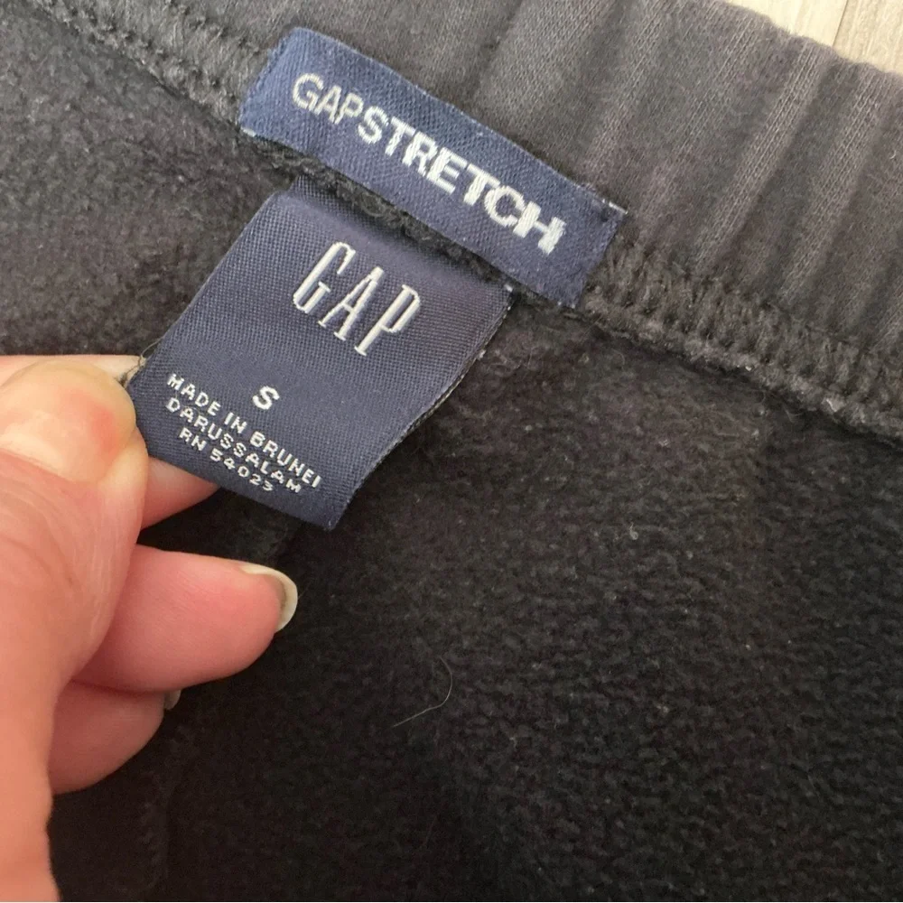 Gap women’s stretch sweatpants athletic black zip pockets drawstring size small